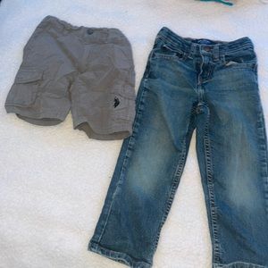 polo shorts and jeans